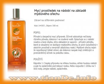 MYCÍ PROSTŘEDEK na základě mýdlového ořechu TianDe